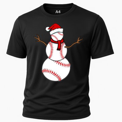 Funny Christmas Baseball Balls Santa Snowman TShirt TShirt Cooling Performance Crew T-Shirt