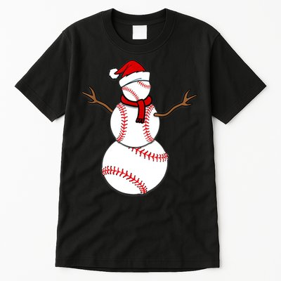 Funny Christmas Baseball Balls Santa Snowman TShirt TShirt Tall T-Shirt