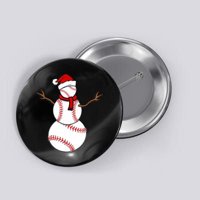 Funny Christmas Baseball Balls Santa Snowman TShirt TShirt Button