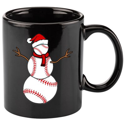 Funny Christmas Baseball Balls Santa Snowman TShirt TShirt 11oz C Handle Ceramic Mug