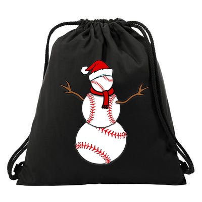Funny Christmas Baseball Balls Santa Snowman TShirt TShirt Drawstring Bag