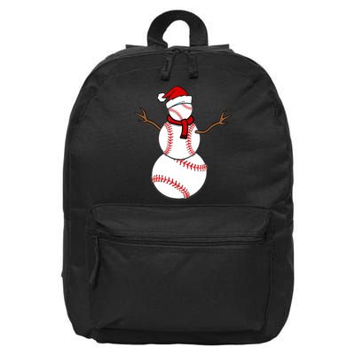Funny Christmas Baseball Balls Santa Snowman TShirt TShirt 16 in Basic Backpack