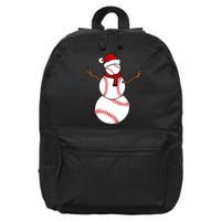 Funny Christmas Baseball Balls Santa Snowman TShirt TShirt 16 in Basic Backpack