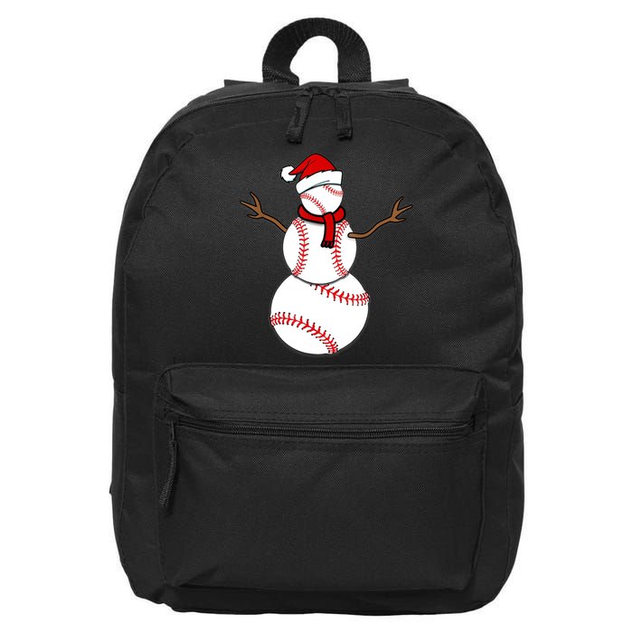 Funny Christmas Baseball Balls Santa Snowman TShirt TShirt 16 in Basic Backpack