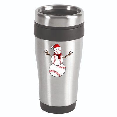 Funny Christmas Baseball Balls Santa Snowman TShirt TShirt 16oz Travel Tumbler