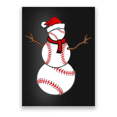 Funny Christmas Baseball Balls Santa Snowman TShirt TShirt Poster