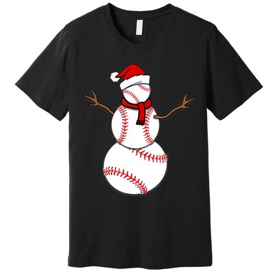 Funny Christmas Baseball Balls Santa Snowman TShirt TShirt Premium T-Shirt