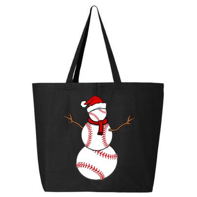 Funny Christmas Baseball Balls Santa Snowman TShirt TShirt 25L Jumbo Tote