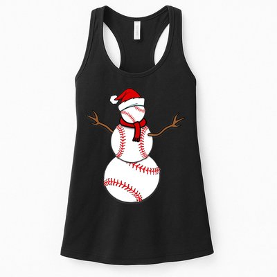 Funny Christmas Baseball Balls Santa Snowman TShirt TShirt Womens Tank Top