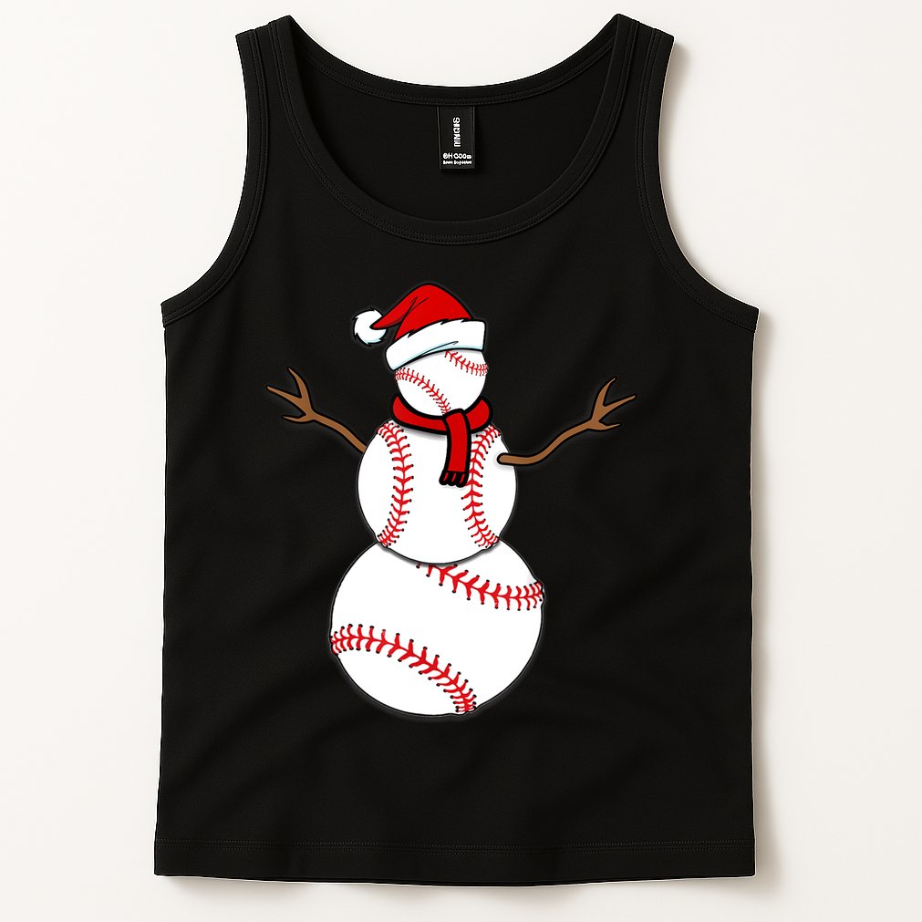 Funny Christmas Baseball Balls Santa Snowman TShirt TShirt Tank Top