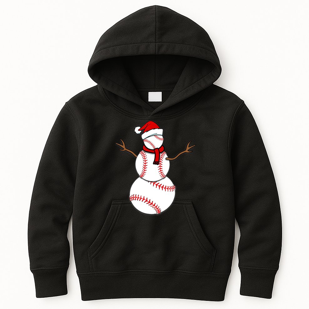 Funny Christmas Baseball Balls Santa Snowman TShirt TShirt Kids Hoodie