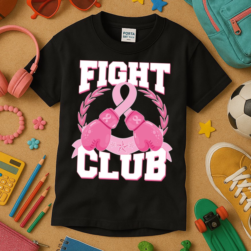 Fight Club Breast Cancer Awareness Warrior Kids T-Shirt