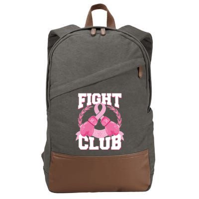 Fight Club Breast Cancer Awareness Warrior Cotton Canvas Backpack