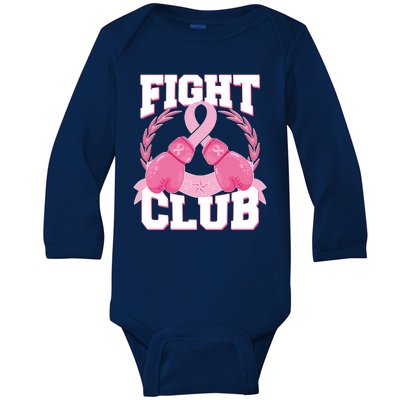 Fight Club Breast Cancer Awareness Warrior Baby Long Sleeve Bodysuit