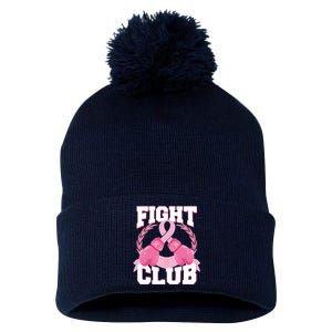 Fight Club Breast Cancer Awareness Warrior Pom Pom 12in Knit Beanie