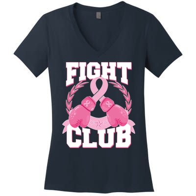 Fight Club Breast Cancer Awareness Warrior Women's V-Neck T-Shirt