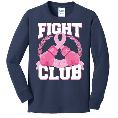 Fight Club Breast Cancer Awareness Warrior Kids Long Sleeve Shirt