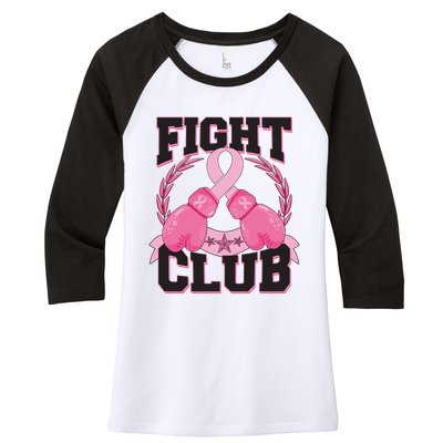 Fight Club Breast Cancer Awareness Warrior Women's Tri-Blend 3/4-Sleeve Raglan Shirt