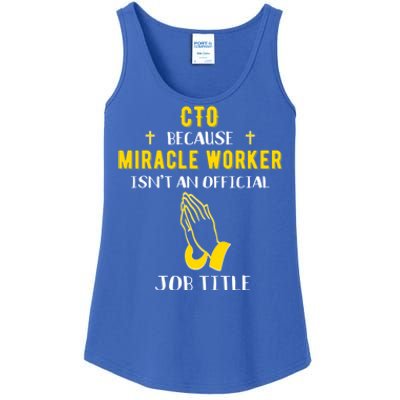 Funny Cto Because Miracle Worker Isn't A Job Title Tech Gift Funny Gift Ladies Essential Tank