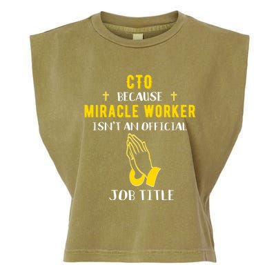 Funny Cto Because Miracle Worker Isn't A Job Title Tech Gift Funny Gift Garment-Dyed Women's Muscle Tee