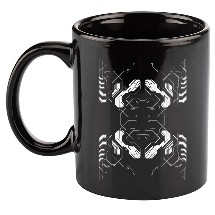 Futuristic Circuit Board Pattern Design 11oz C Handle Ceramic Mug