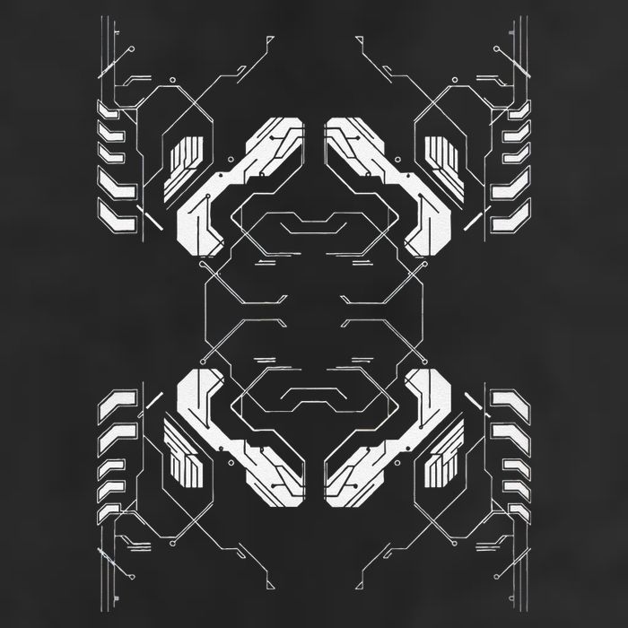 Futuristic Circuit Board Pattern Design Knit Cap Winter Beanie