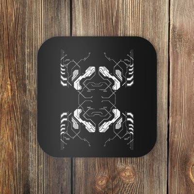 Futuristic Circuit Board Pattern Design Coaster