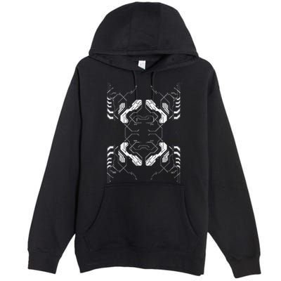 Futuristic Circuit Board Pattern Design Premium Pullover Hoodie