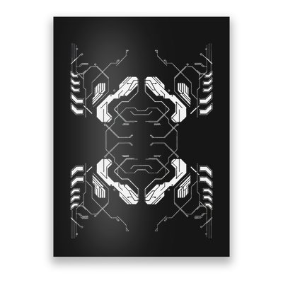Futuristic Circuit Board Pattern Design Poster