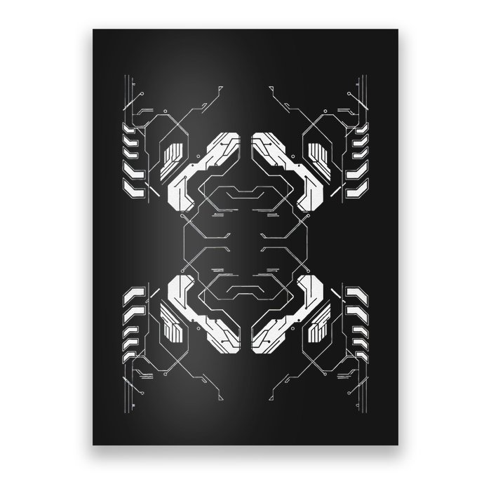 Futuristic Circuit Board Pattern Design Poster