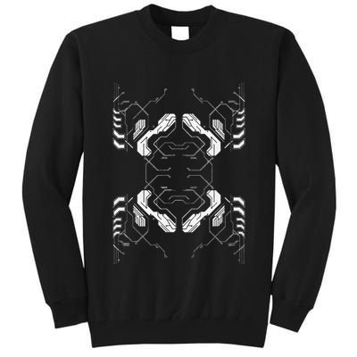Futuristic Circuit Board Pattern Design Tall Sweatshirt