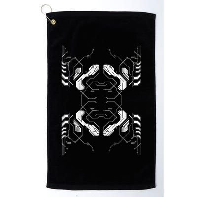 Futuristic Circuit Board Pattern Design Golf Towel