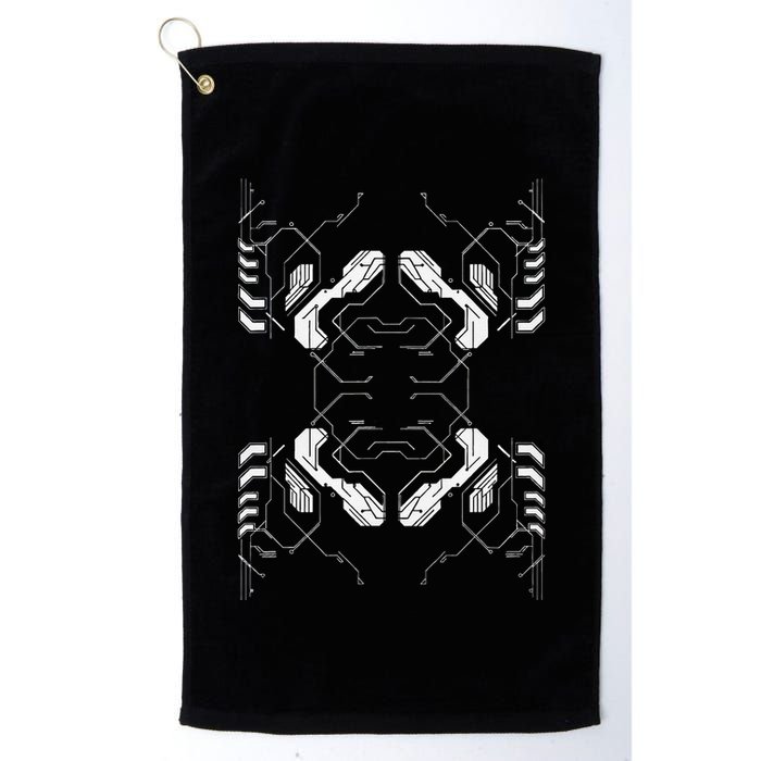 Futuristic Circuit Board Pattern Design Golf Towel
