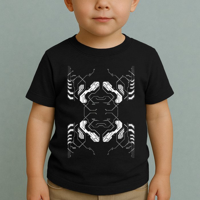 Futuristic Circuit Board Pattern Design Toddler T-Shirt