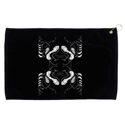 Futuristic Circuit Board Pattern Design Grommeted Golf Towel