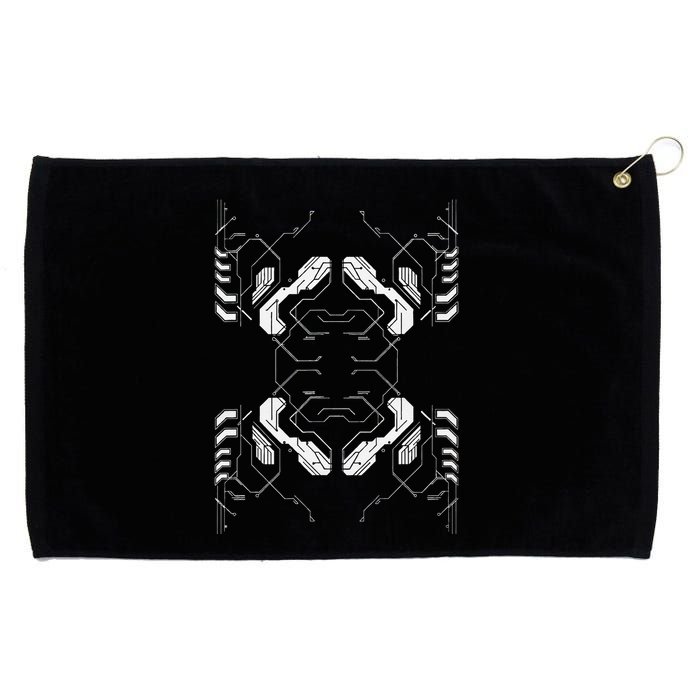 Futuristic Circuit Board Pattern Design Grommeted Golf Towel