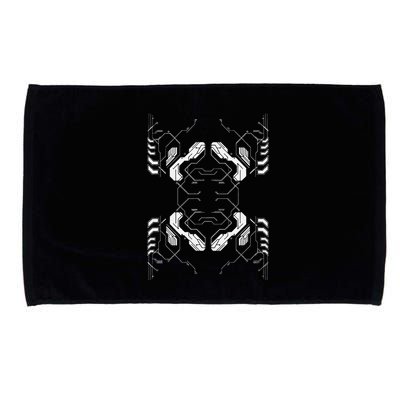 Futuristic Circuit Board Pattern Design Microfiber Hand Towel