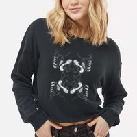 Futuristic Circuit Board Pattern Design Cropped Pullover Crew
