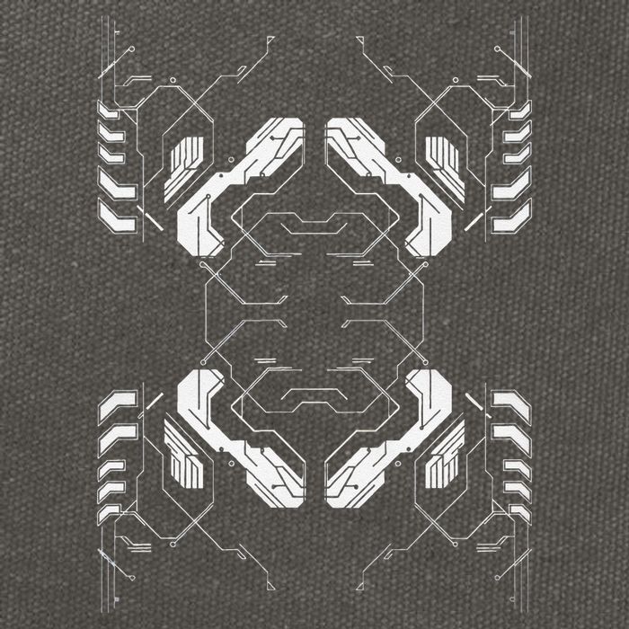 Futuristic Circuit Board Pattern Design Cotton Canvas Backpack