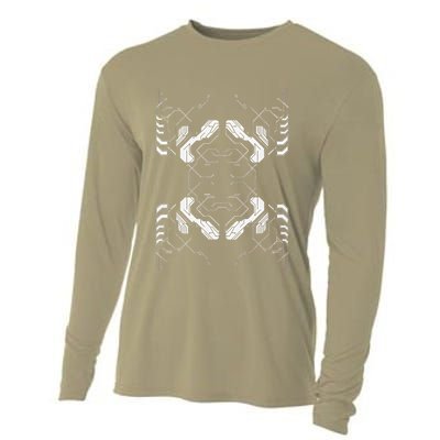 Futuristic Circuit Board Pattern Design Cooling Performance Long Sleeve Crew