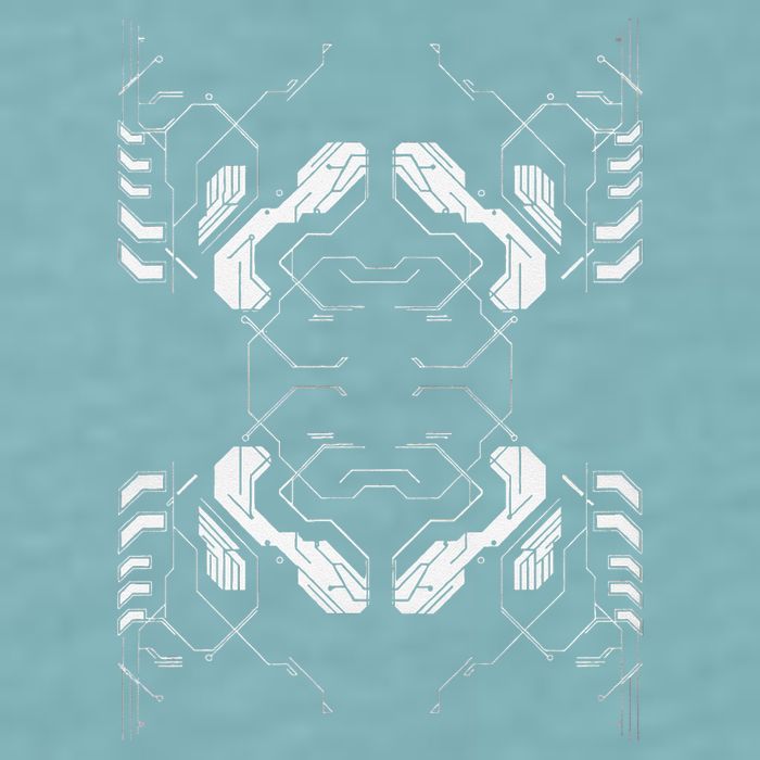 Futuristic Circuit Board Pattern Design Sueded Cloud Jersey T-Shirt
