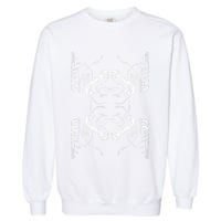 Futuristic Circuit Board Pattern Design Garment-Dyed Sweatshirt