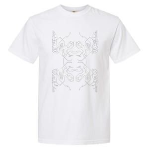 Futuristic Circuit Board Pattern Design Garment-Dyed Heavyweight T-Shirt