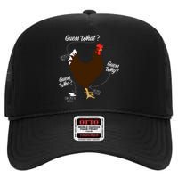 Funny Chicken Butt Guess Why Farm High Crown Mesh Back Trucker Hat