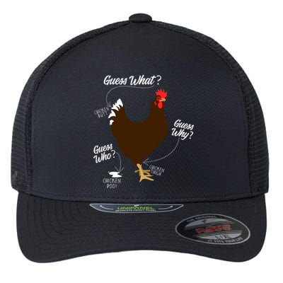 Funny Chicken Butt Guess Why Farm Flexfit Unipanel Trucker Cap