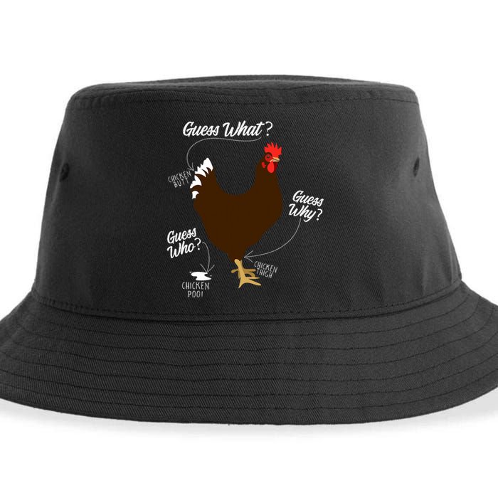 Funny Chicken Butt Guess Why Farm Sustainable Bucket Hat