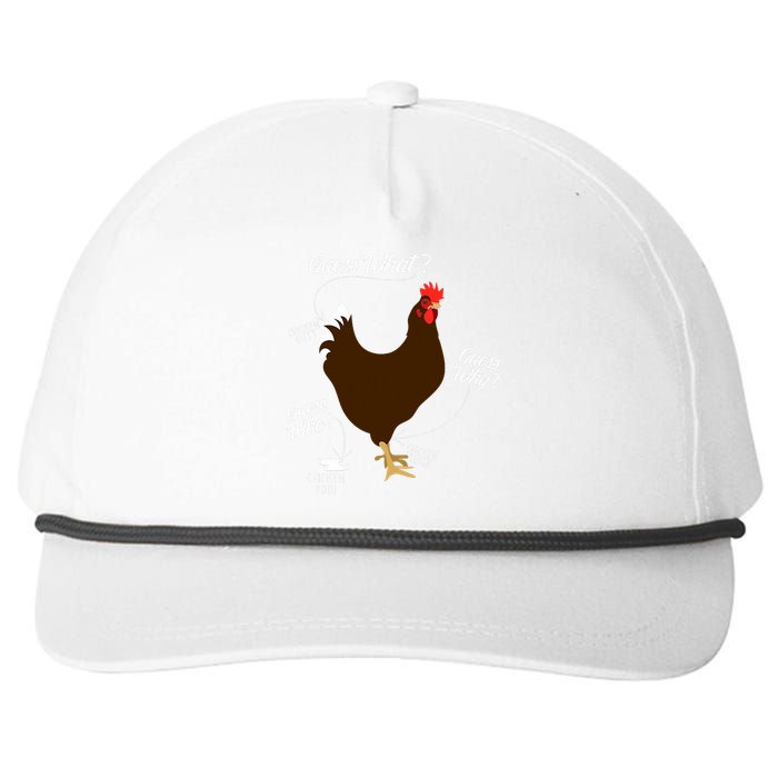 Funny Chicken Butt Guess Why Farm Snapback Five-Panel Rope Hat