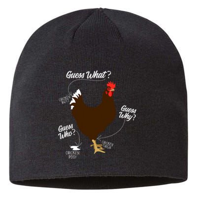 Funny Chicken Butt Guess Why Farm Sustainable Beanie