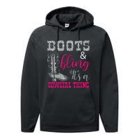 Funny Cowgirl Boots Bling Women Sleeveless Gift Cute Love Country Life Performance Fleece Hoodie