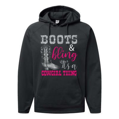 Funny Cowgirl Boots Bling Women Sleeveless Gift Cute Love Country Life Performance Fleece Hoodie